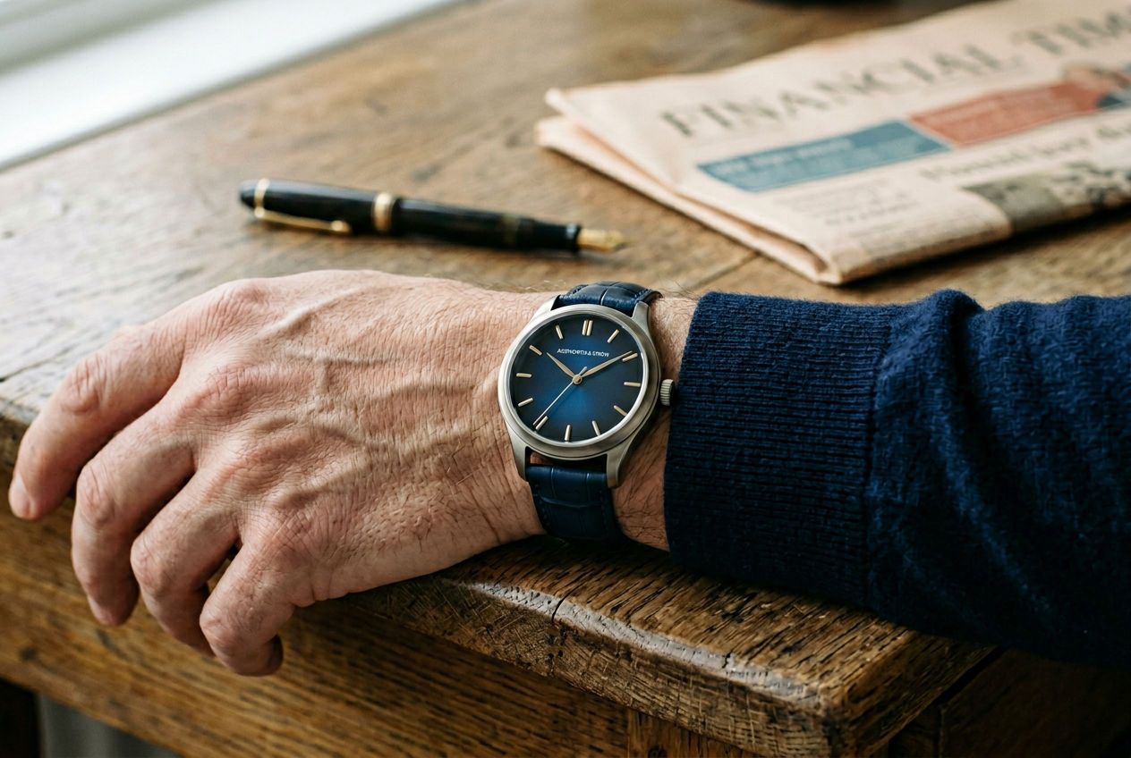 The Hampstead 38 Blue Dial — lifestyle