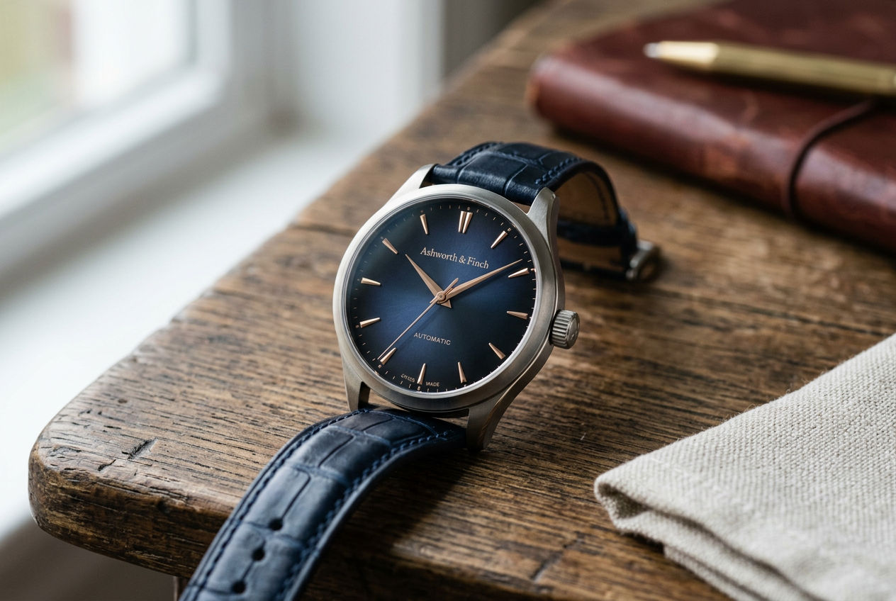 The Hampstead 38 Blue Dial — lifestyle